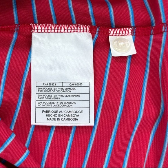 Nike Women's Fit Dry Golf Tank Red and Blue Stripes Size Medium - Picture 4 of 7
